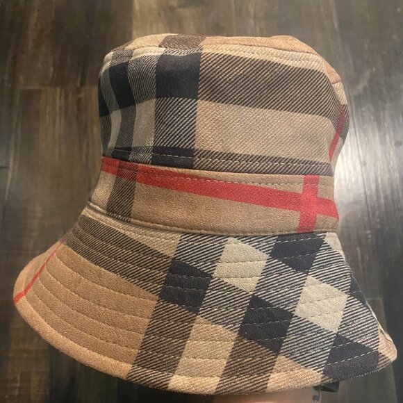 New Women’s Faux Suede Plaid Bucket Hat – Adjustable Fit - Picture 6 of 10